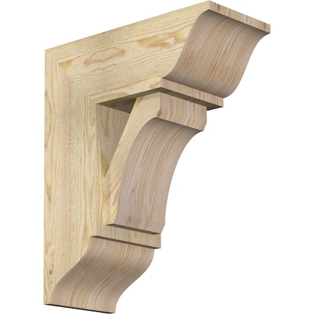 Ekena Millwork Legacy Traditional Rough Sawn Bracket w/ Offset Brace, Douglas Fir, 8"W x 18"D x 22"H BKT0806X18X22LEC01RDF